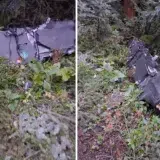 Dronă căzută într-o zonă împădurită
