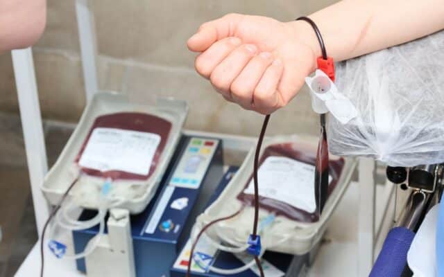 Donare de sânge în centru medical