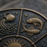 Simboluri zodiacale pe disc metalic