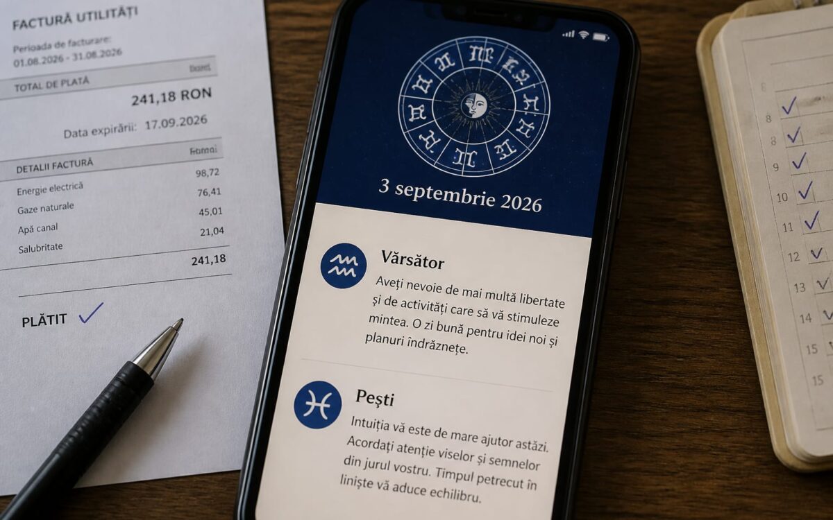 Horoscop 3 septembrie 2026. Vărsător și Pești schimbă ritmul zilei
