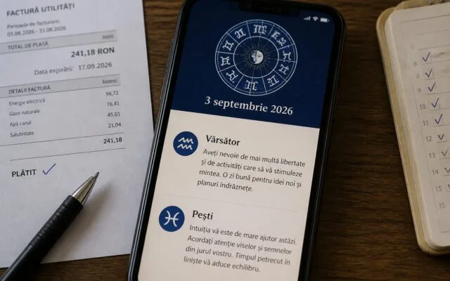 Horoscop 3 septembrie 2026. Vărsător și Pești schimbă ritmul zilei