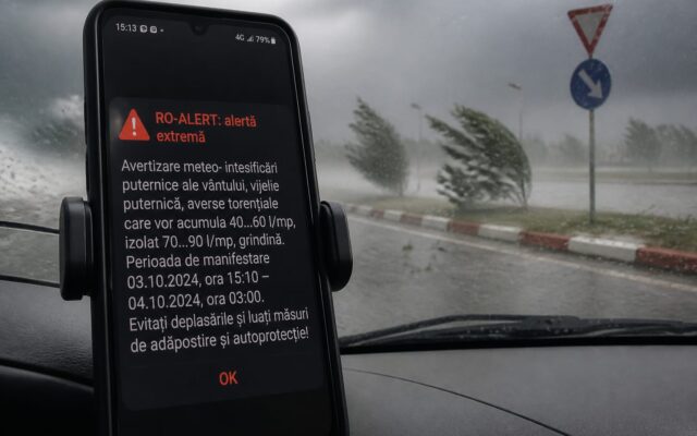RO-ALERT pornește la vijelii de 70-90 km/h și ploi de 35-40 l/mp. Când trebuie să vă adăpostiți imediat
