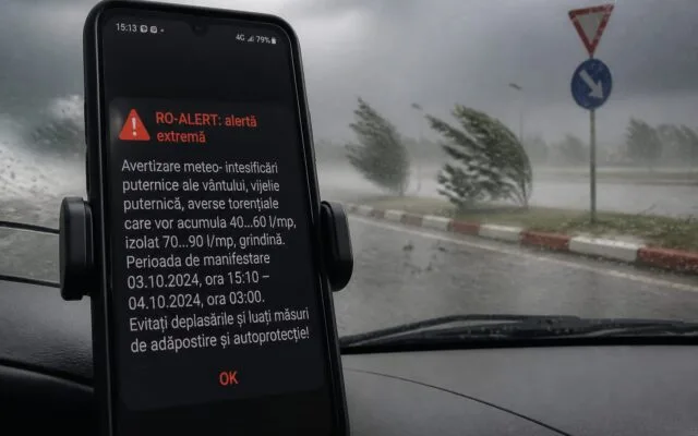 RO-ALERT pornește la vijelii de 70-90 km/h și ploi de 35-40 l/mp. Când trebuie să vă adăpostiți imediat