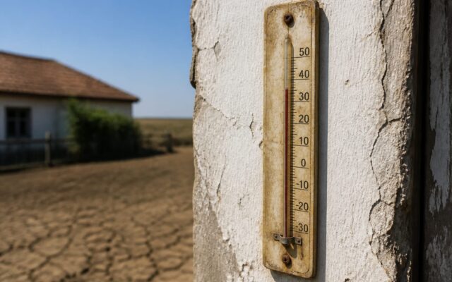 Termometru indicând temperaturi ridicate în Banat