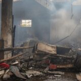 Clădire distrusă de atac rusesc