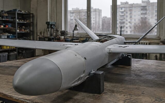Dronă militară într-un atelier din Kyiv