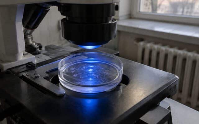 Cercetări de optogenetică sub microscop