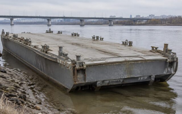Ponton pentru traversarea fluviului Dnipro