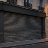 Magazin din Paris cu obloanele trase