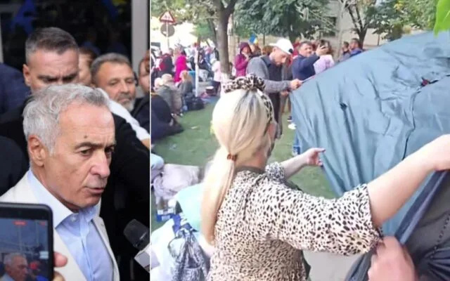 Călin Georgescu și susținători în parc