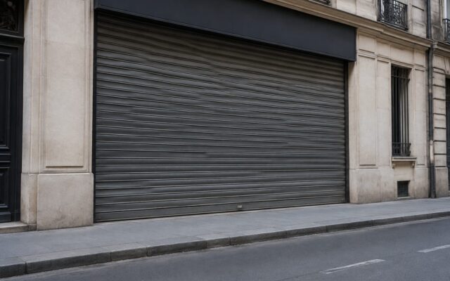 Magazin din Paris cu obloane trase